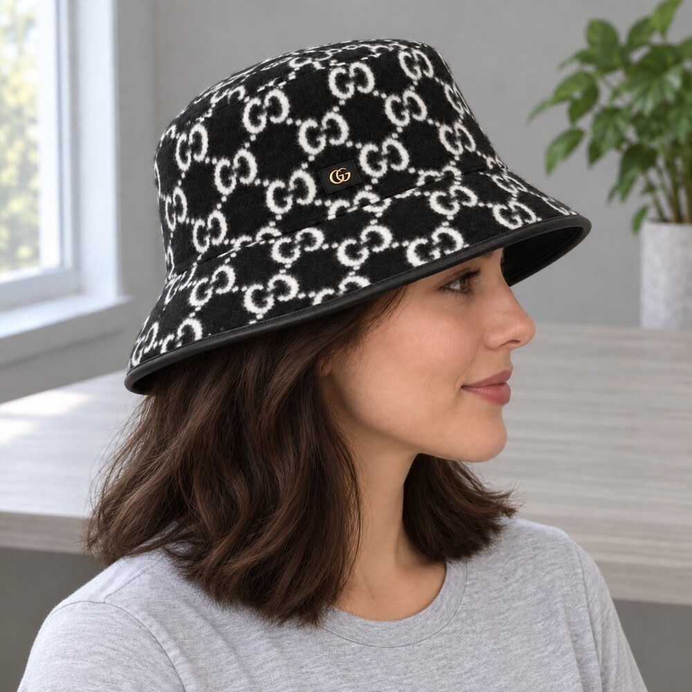 Gucci Black GG Bucket Hat - Picture 3 of 6